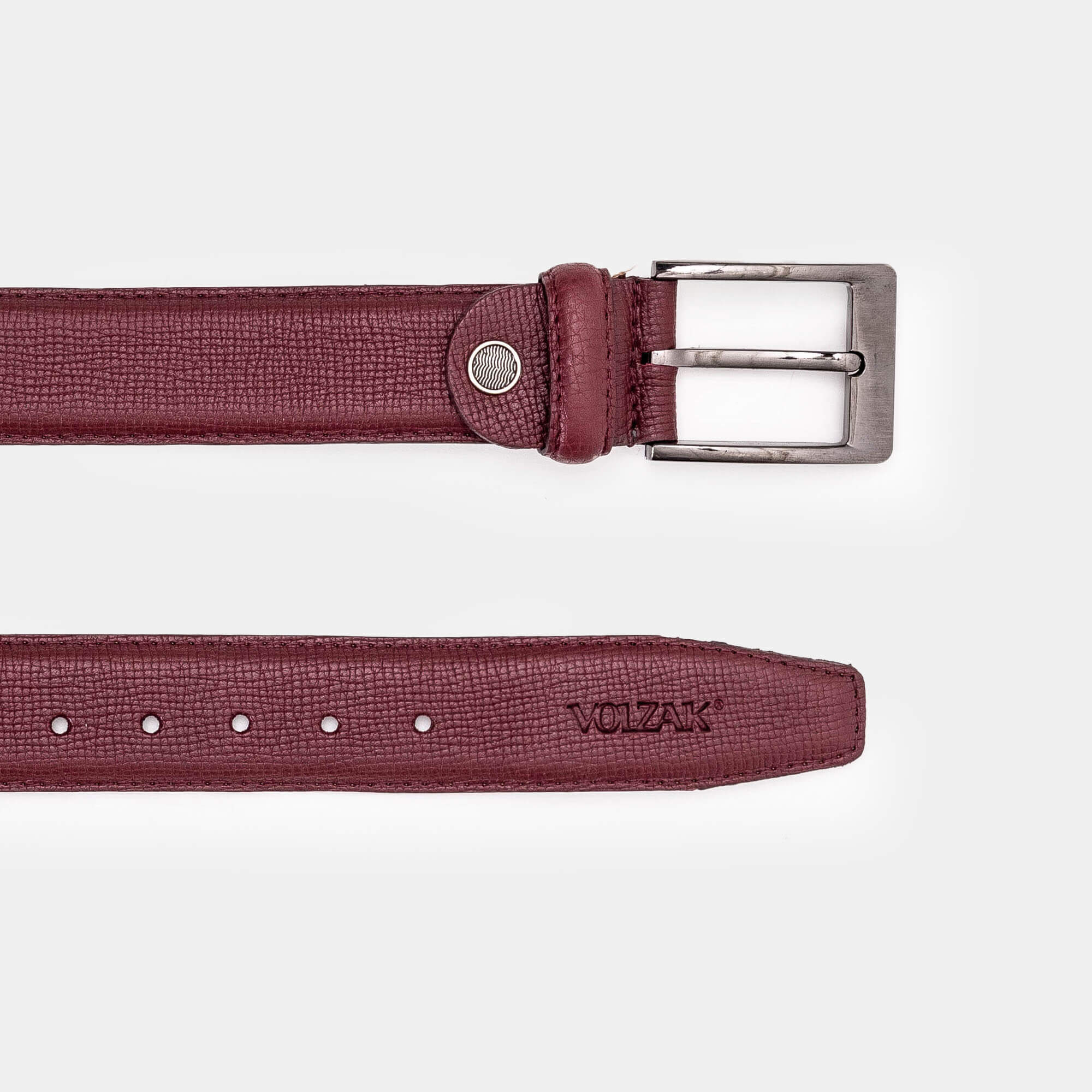 Volzak 002 Ceinture classique en cuir Bordeaux