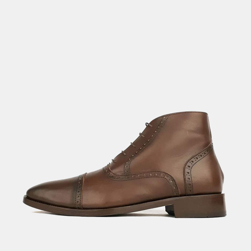 0970 Bottine en cuir marron