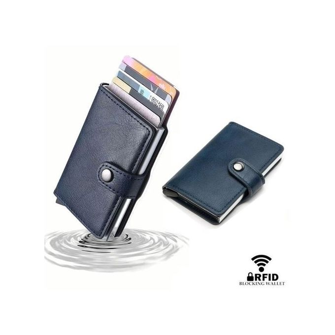 Volzak 080 Porte carte En Cuir Noir Lisse