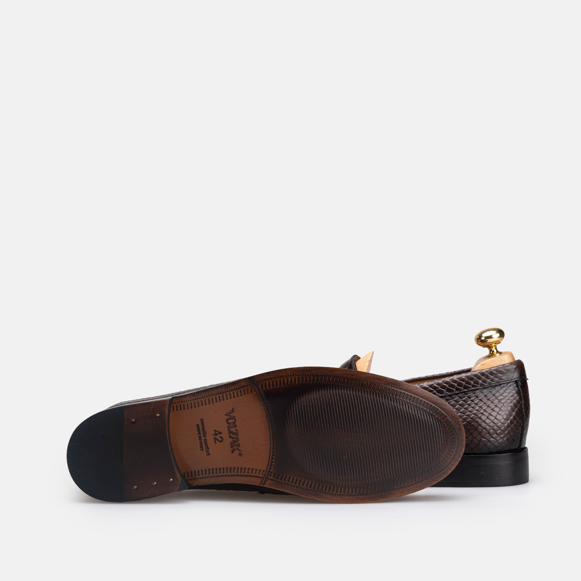 Volzak 5533 chaussure en cuir Marron Croco