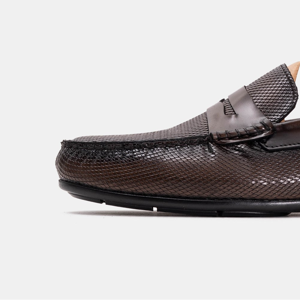 Volzak 5138 Vintage Brown Demaskable Leather Moccasin