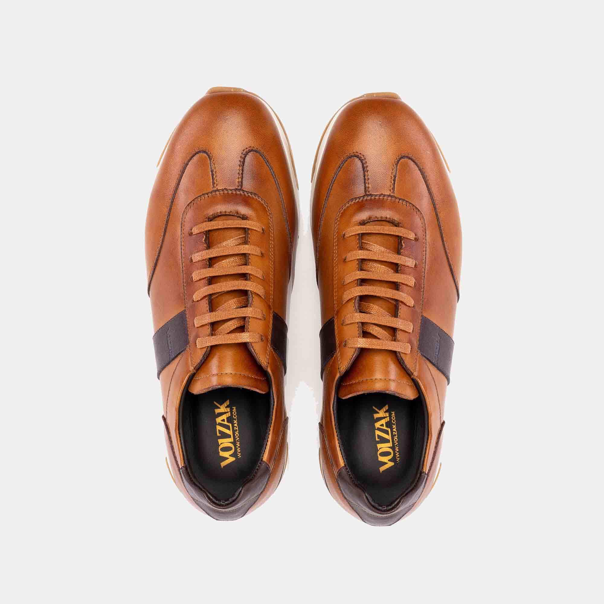 Volzak 6048 Basket en cuir Camel Marron