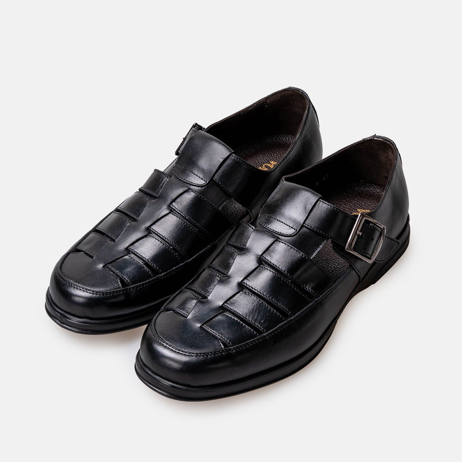 Volzak 5422 Black Leather Sandal