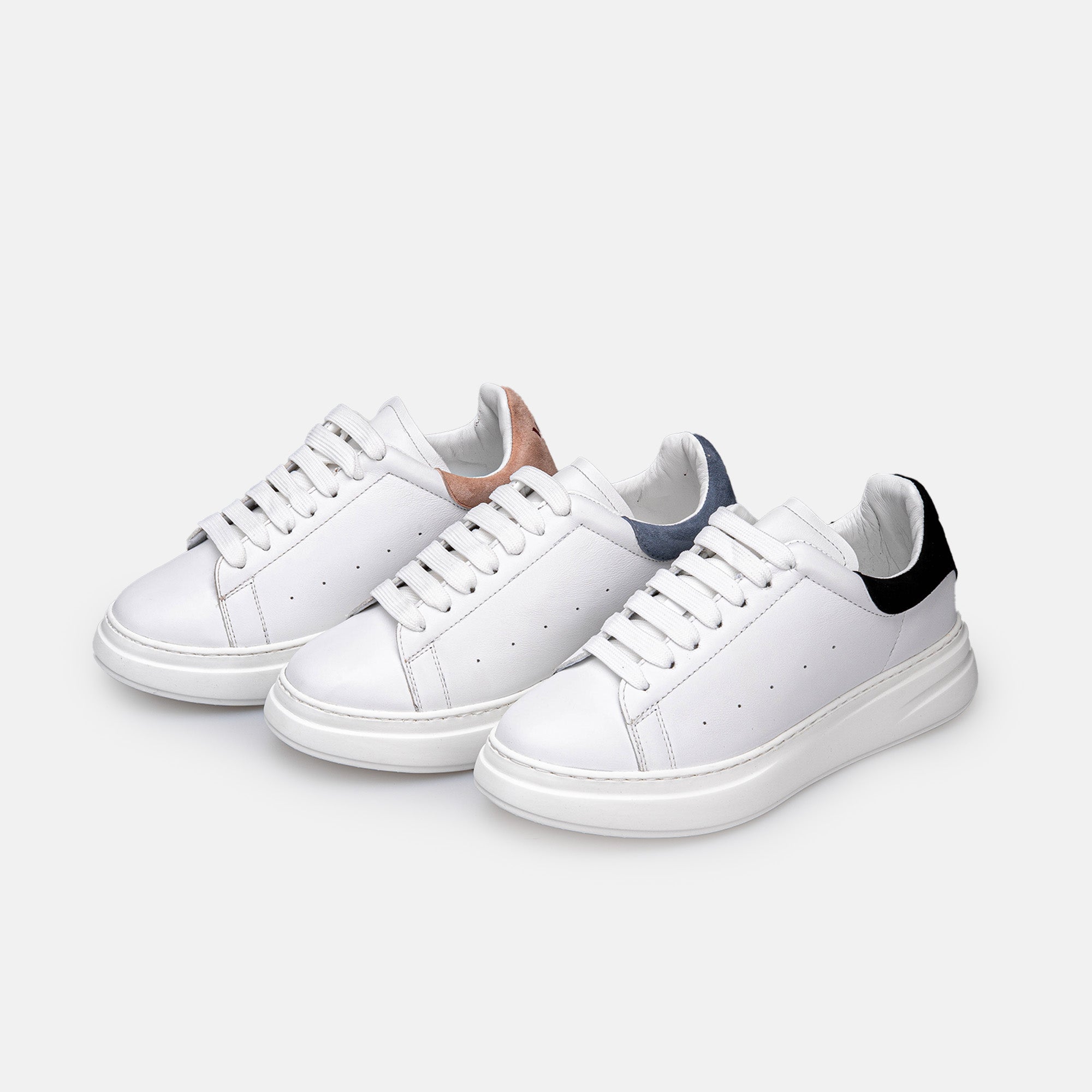 Volzak 3001 Basket en cuir Blanc Gris