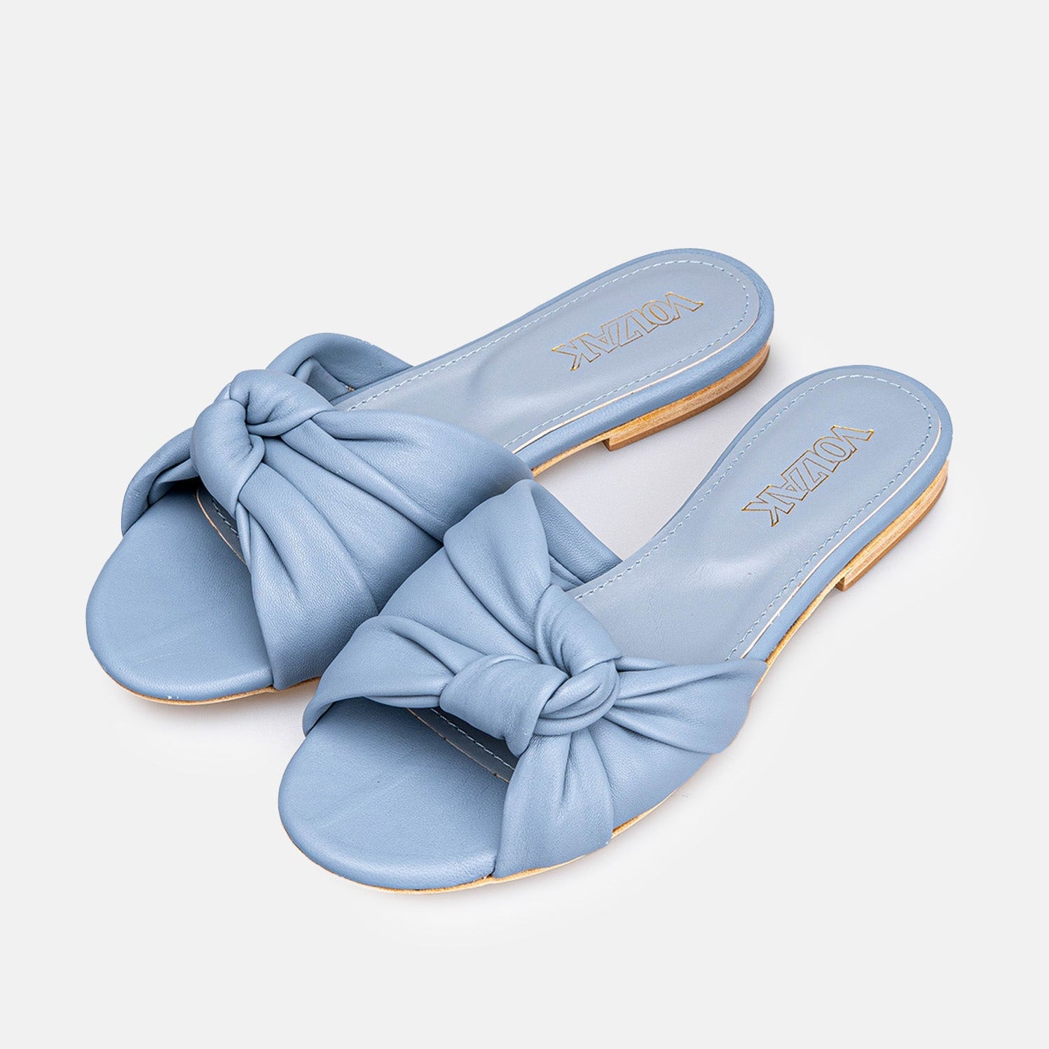 Volzak 524 Sandale en cuir Bleu ciel