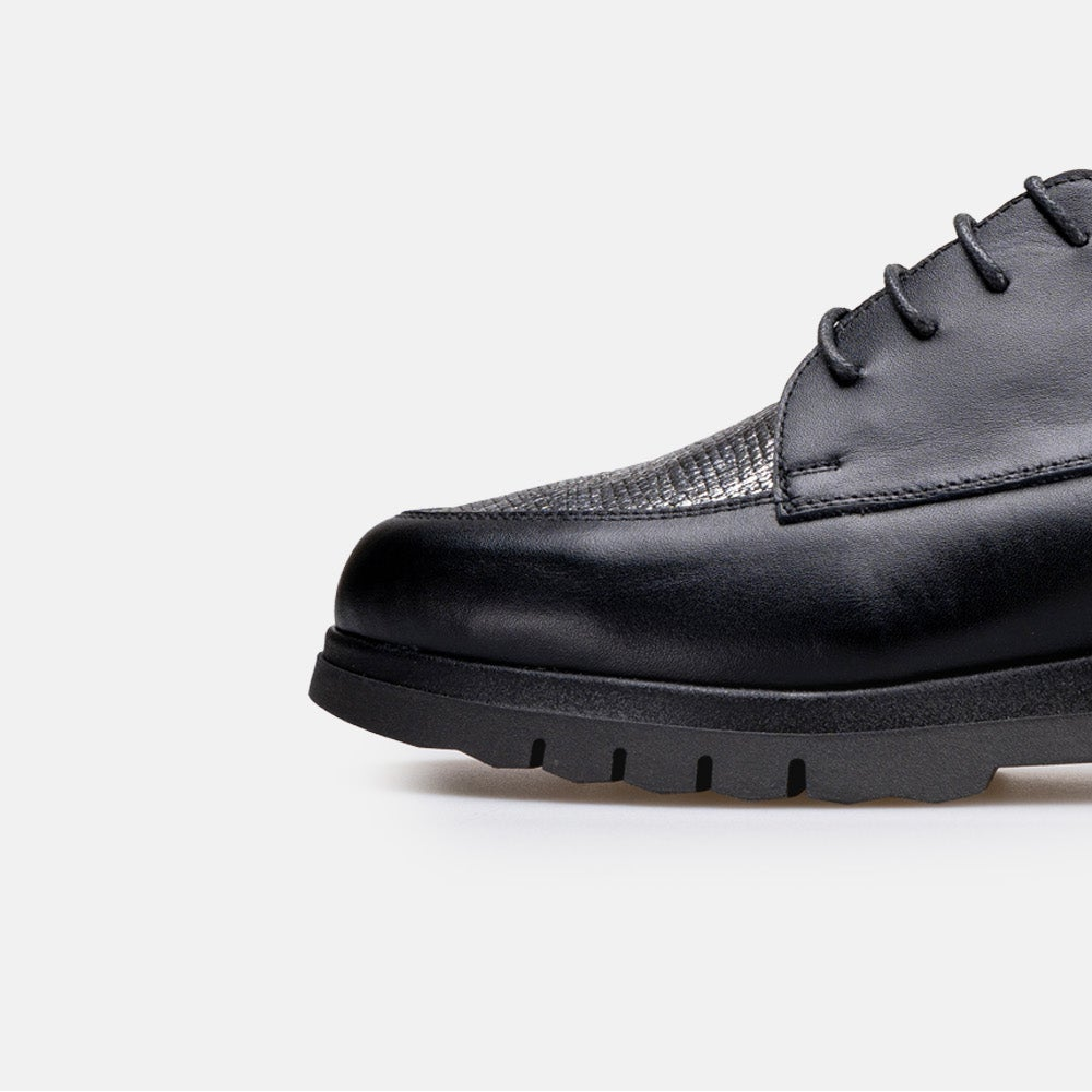 Volzak 2024 Black Silver Leather Shoe