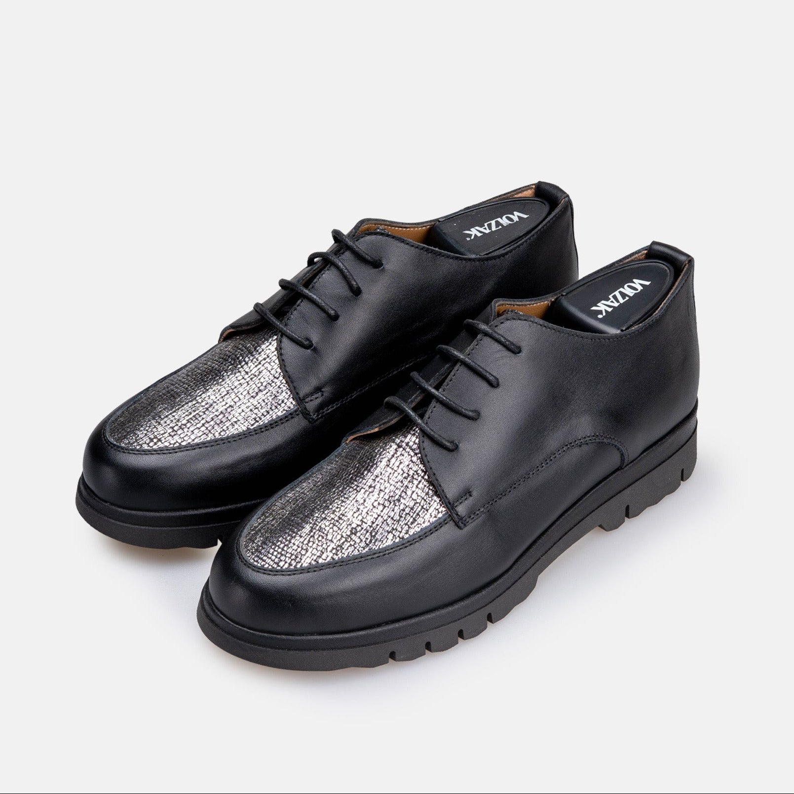 Volzak 2024 Black Silver Leather Shoe