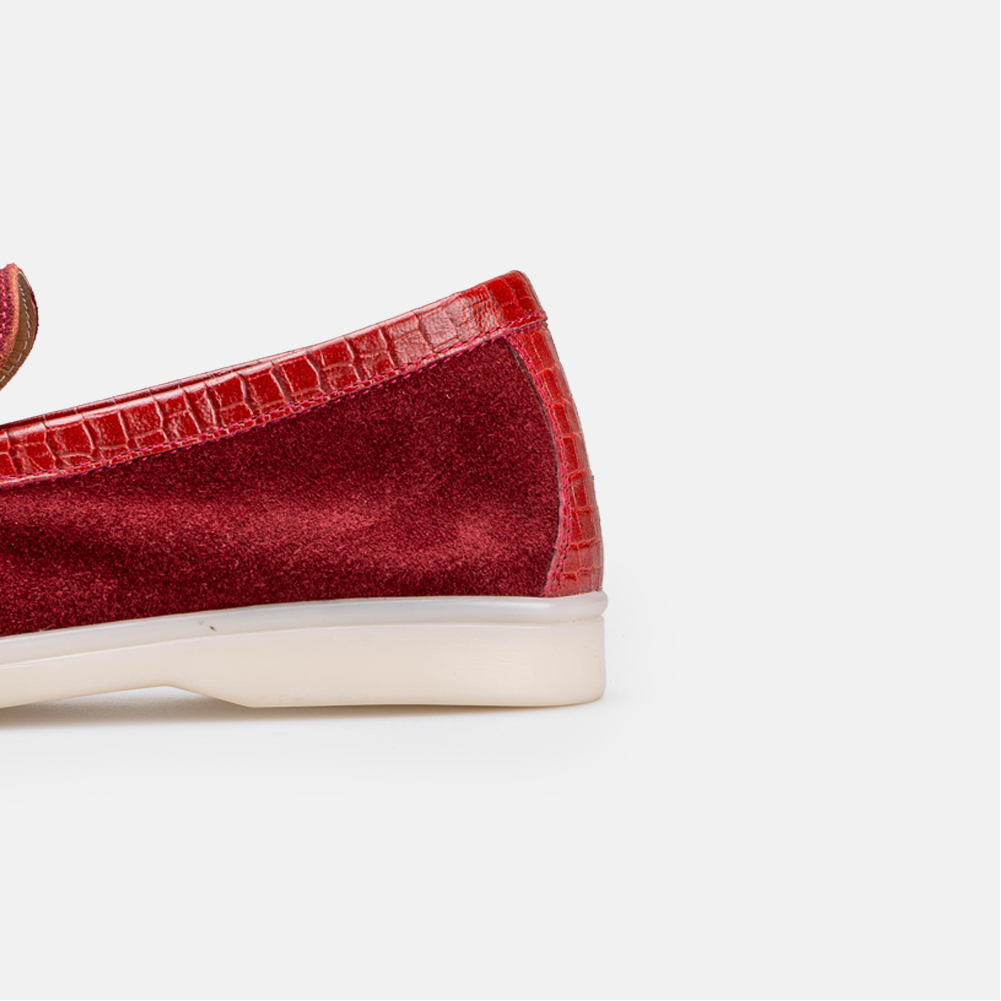 Volzak 32 s mocassin en daim Bordeaux