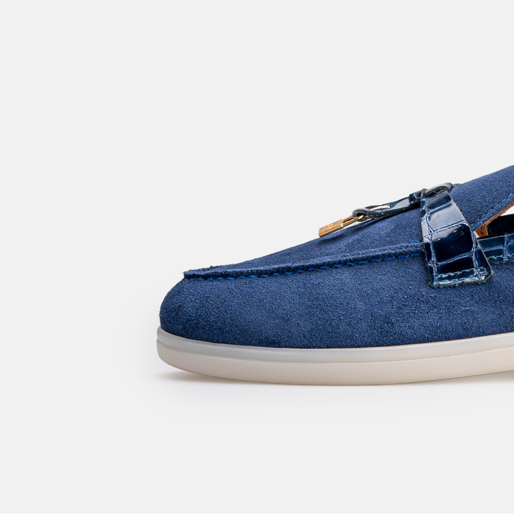 Volzak 32 s mocassin en daim Bleu