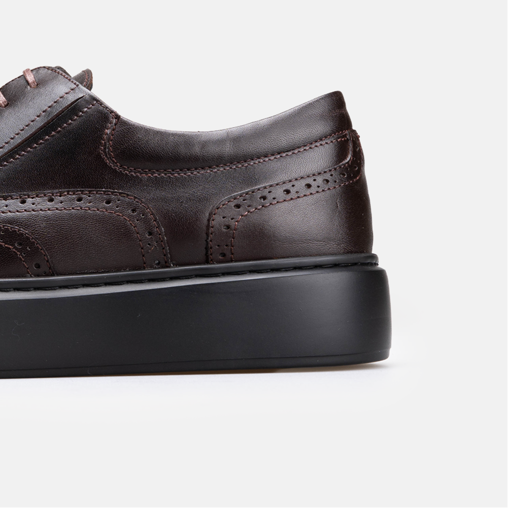 Volzak 326 Basket en cuir Marron Foncé