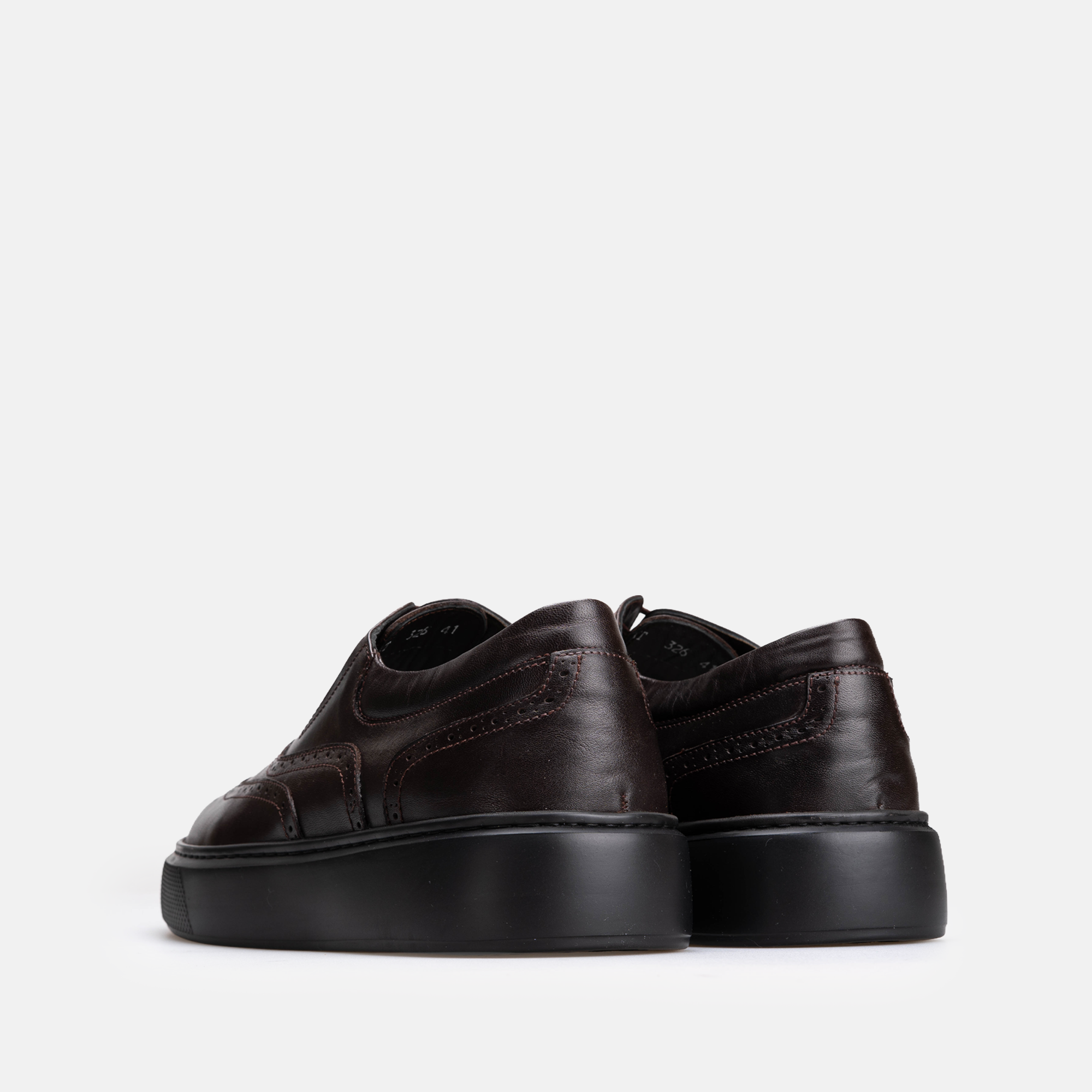 Volzak 326 Basket en cuir Marron Foncé