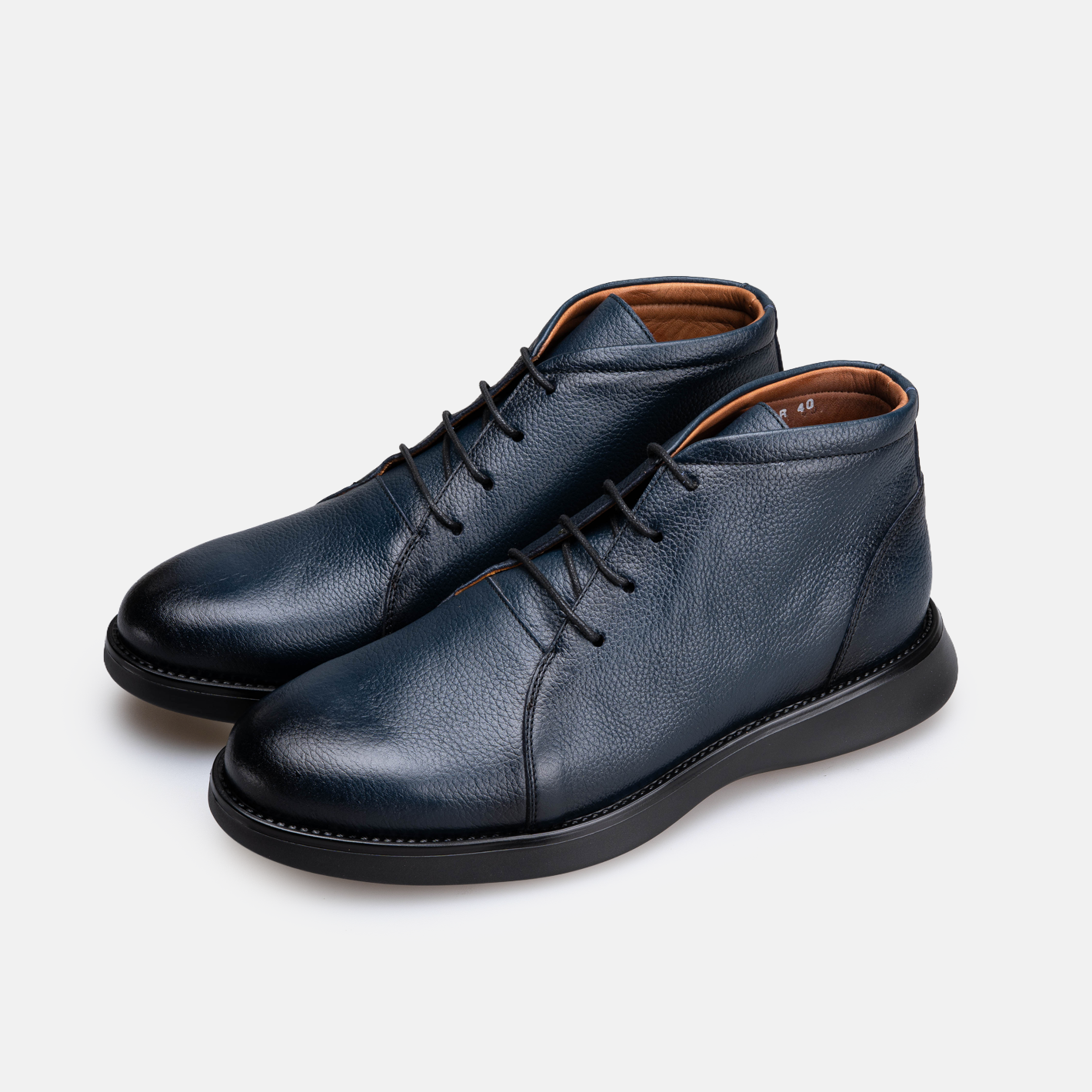 Volzak 5521 Bottine en cuir Bleu Grainé