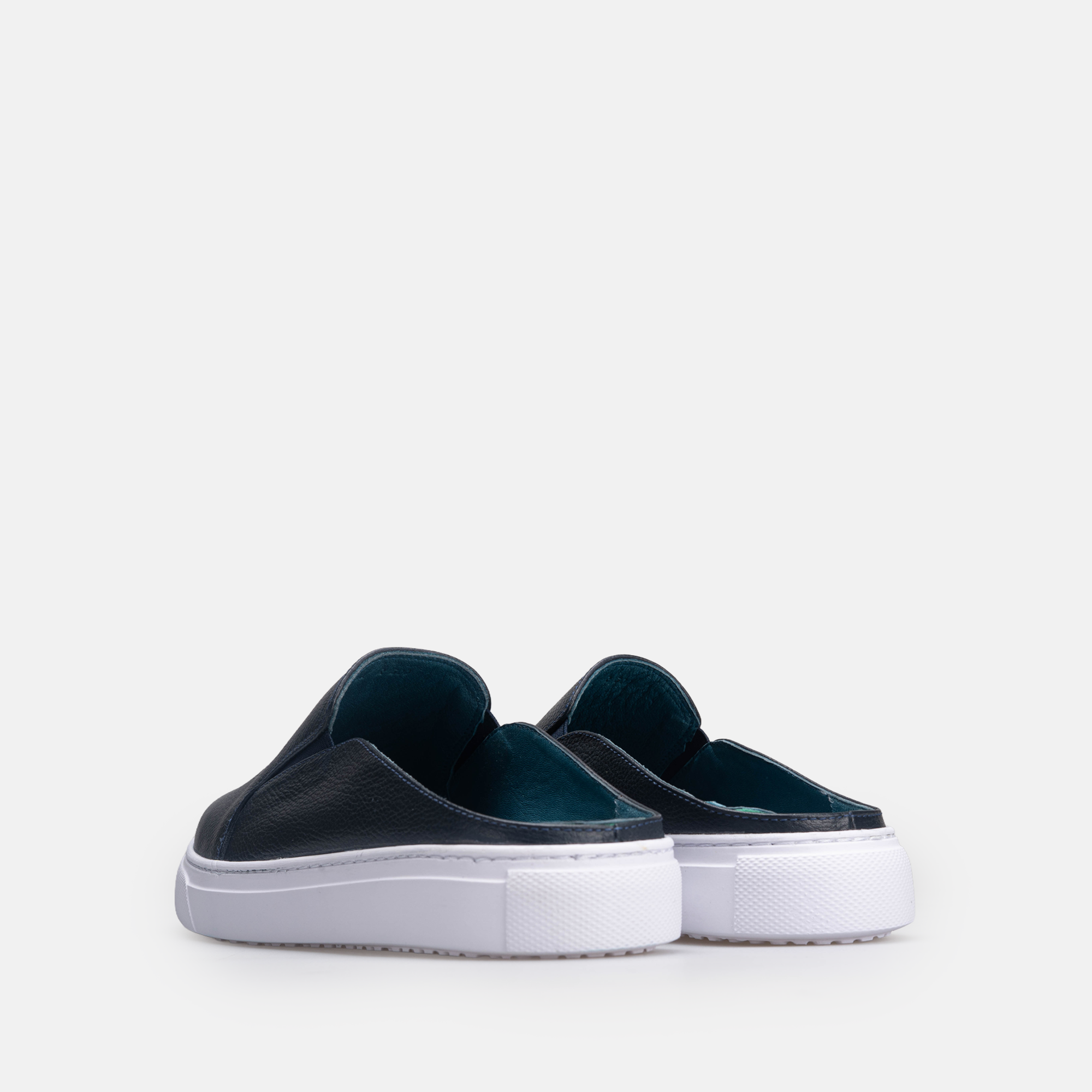 Volzak 301 Mule en cuir Bleu Marine