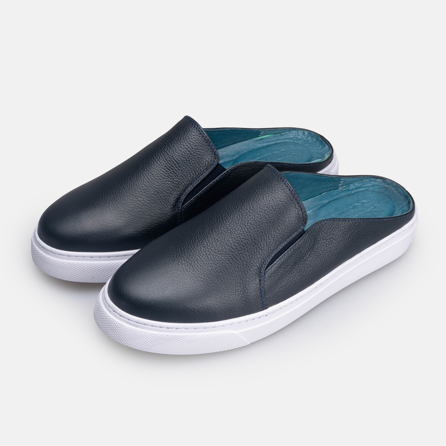 Volzak 301 Mule en cuir Bleu Marine