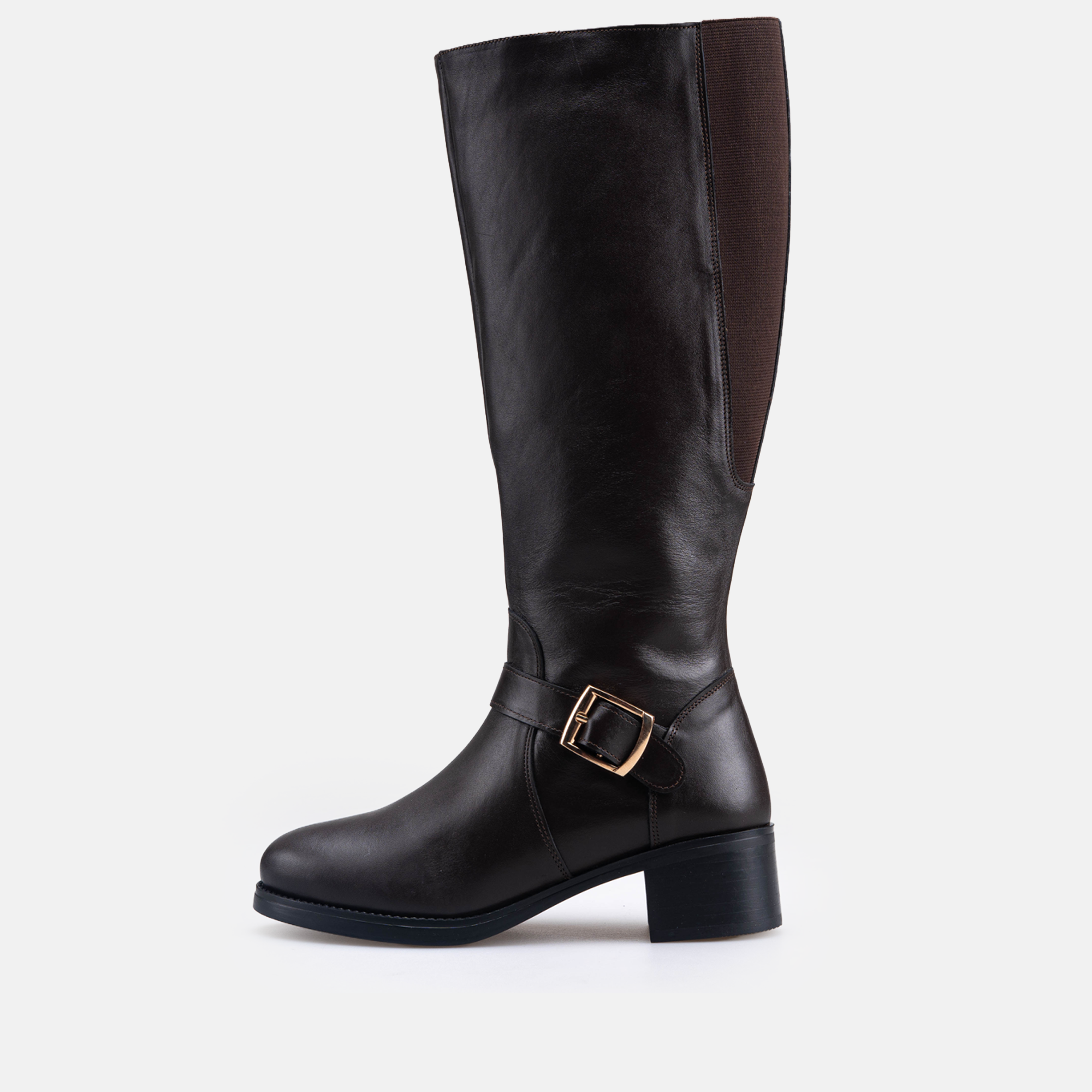 Volzak 066 Botte genouillère en cuir Marron Foncé