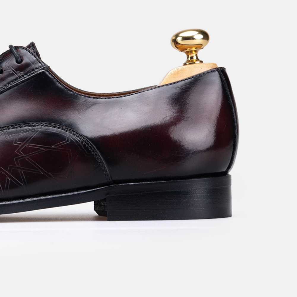 Édition limitée Volzak Zellige chaussure en cuir Bordeaux Démasquable