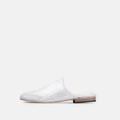 Édition limitée Volzak 3111 Mule en cuir Blanc Argenté