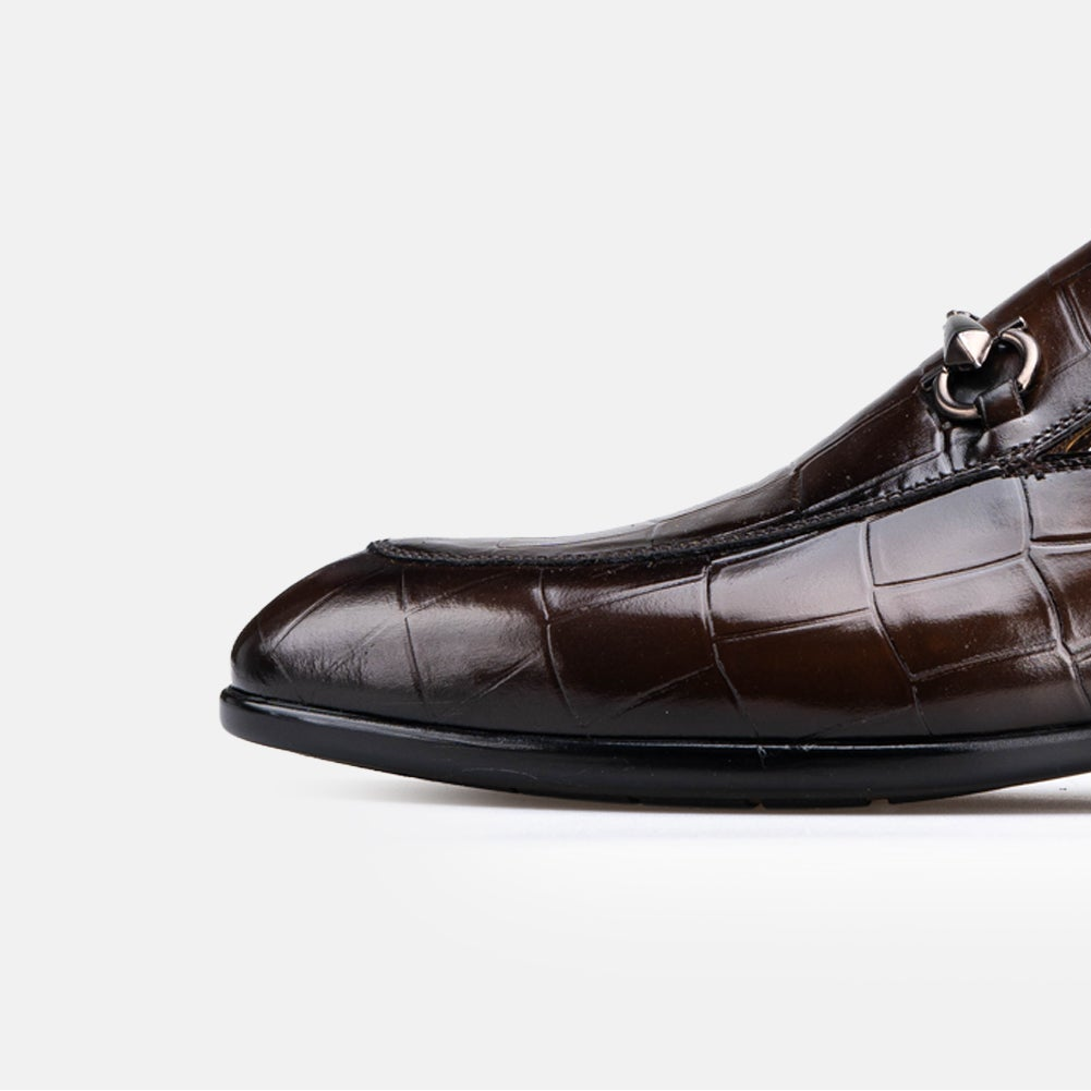 Volzak 5604 Mule en cuir Marron Croco