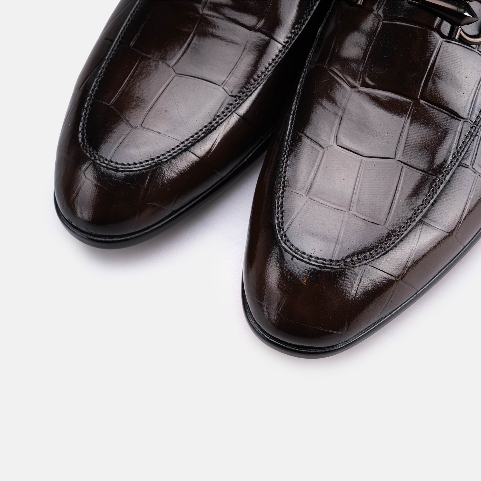 Volzak 5604 Mule en cuir Marron Croco