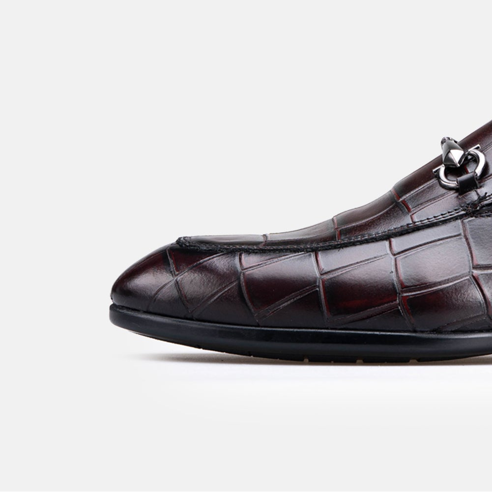 Volzak 5604 Mule en cuir Bordeaux Croco