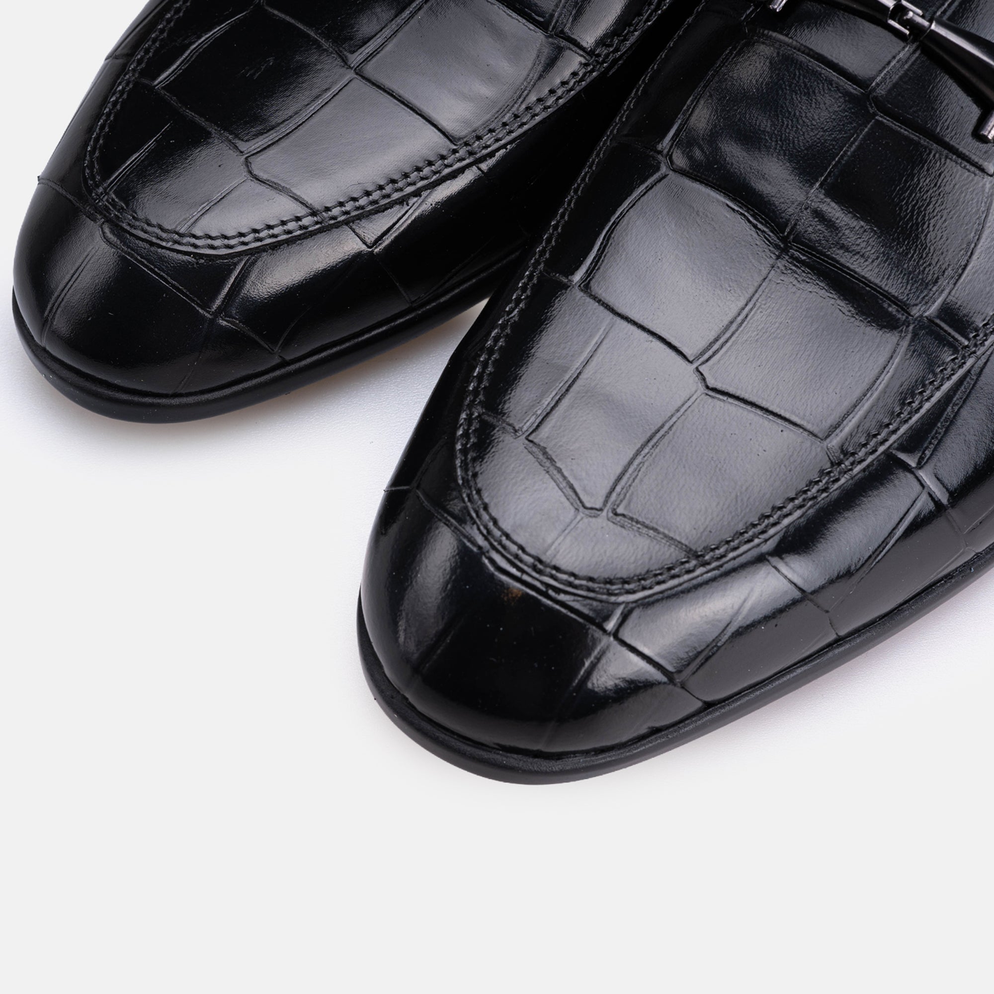 Volzak 5604 Mule en cuir Noir Croco