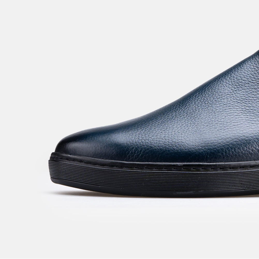 Volzak 5602 Mule en cuir Bleu Grainé