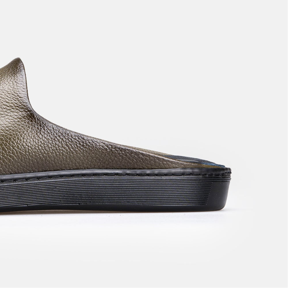 Volzak 5602 Mule en cuir Vert Grainé