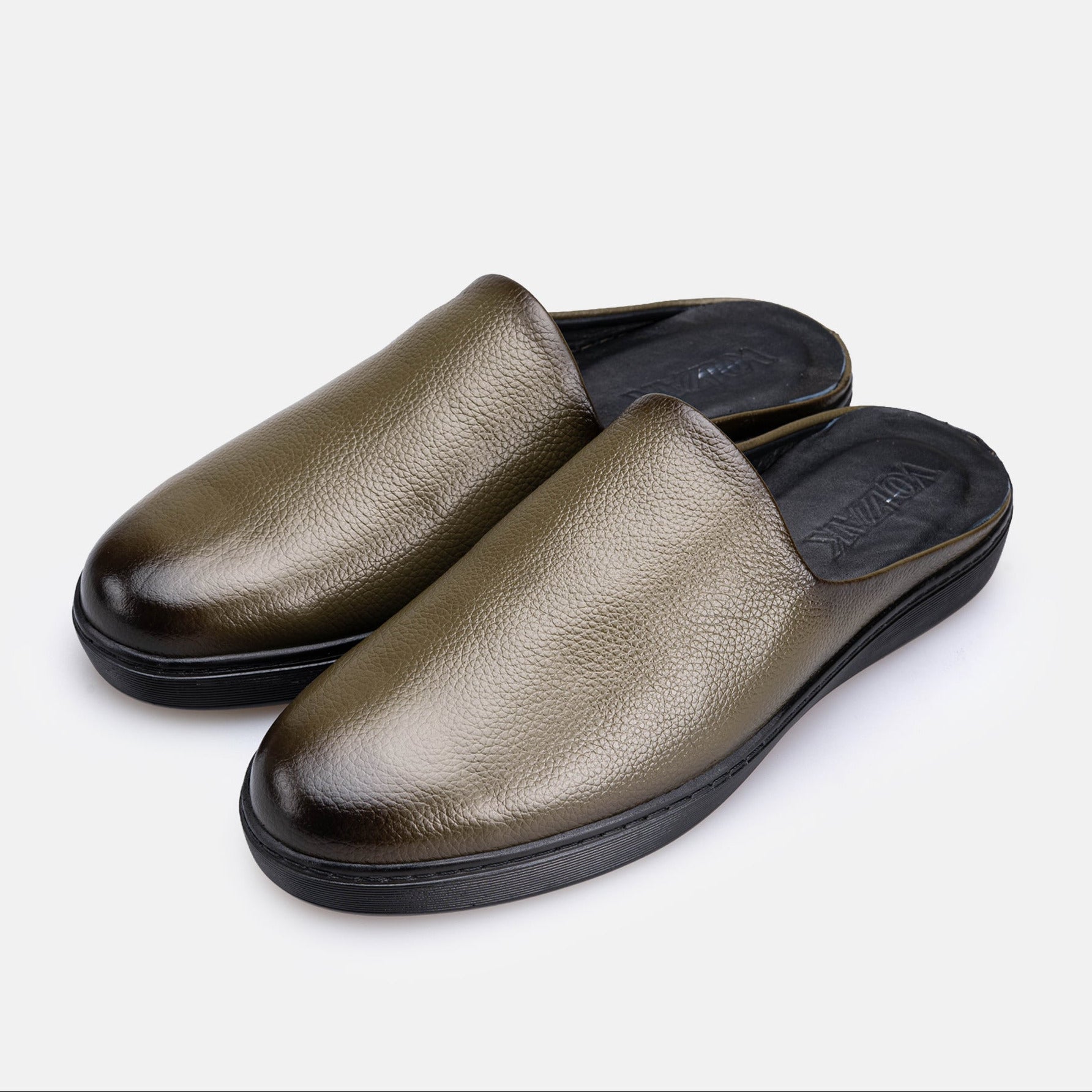 Volzak 5602 Mule en cuir Vert Grainé