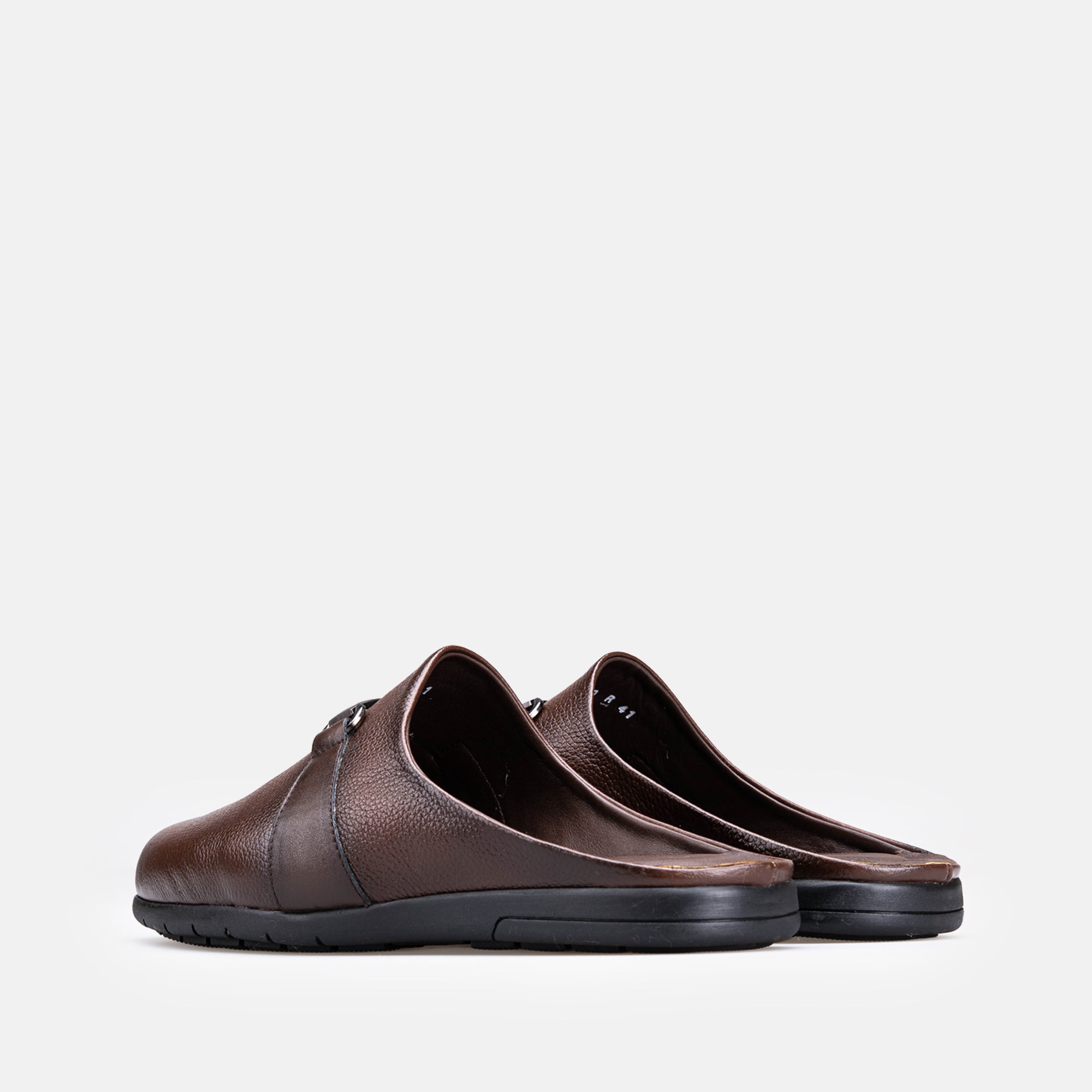 Volzak 5600 Mule en cuir Marron Grainé