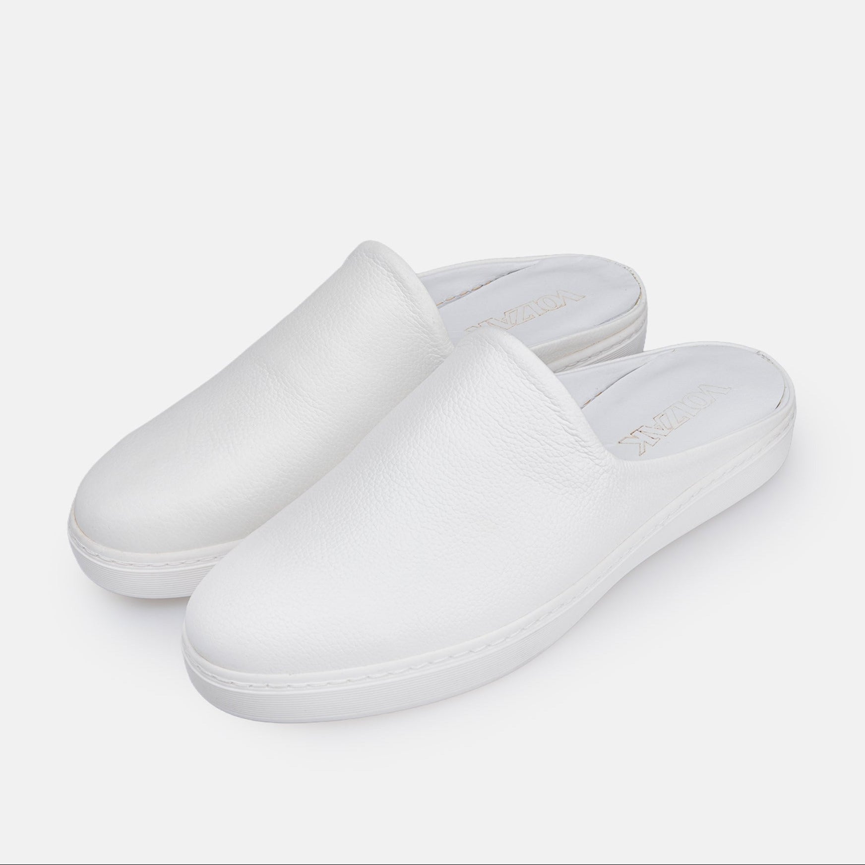 Volzak 5602 Mule en cuir Blanc Grainé