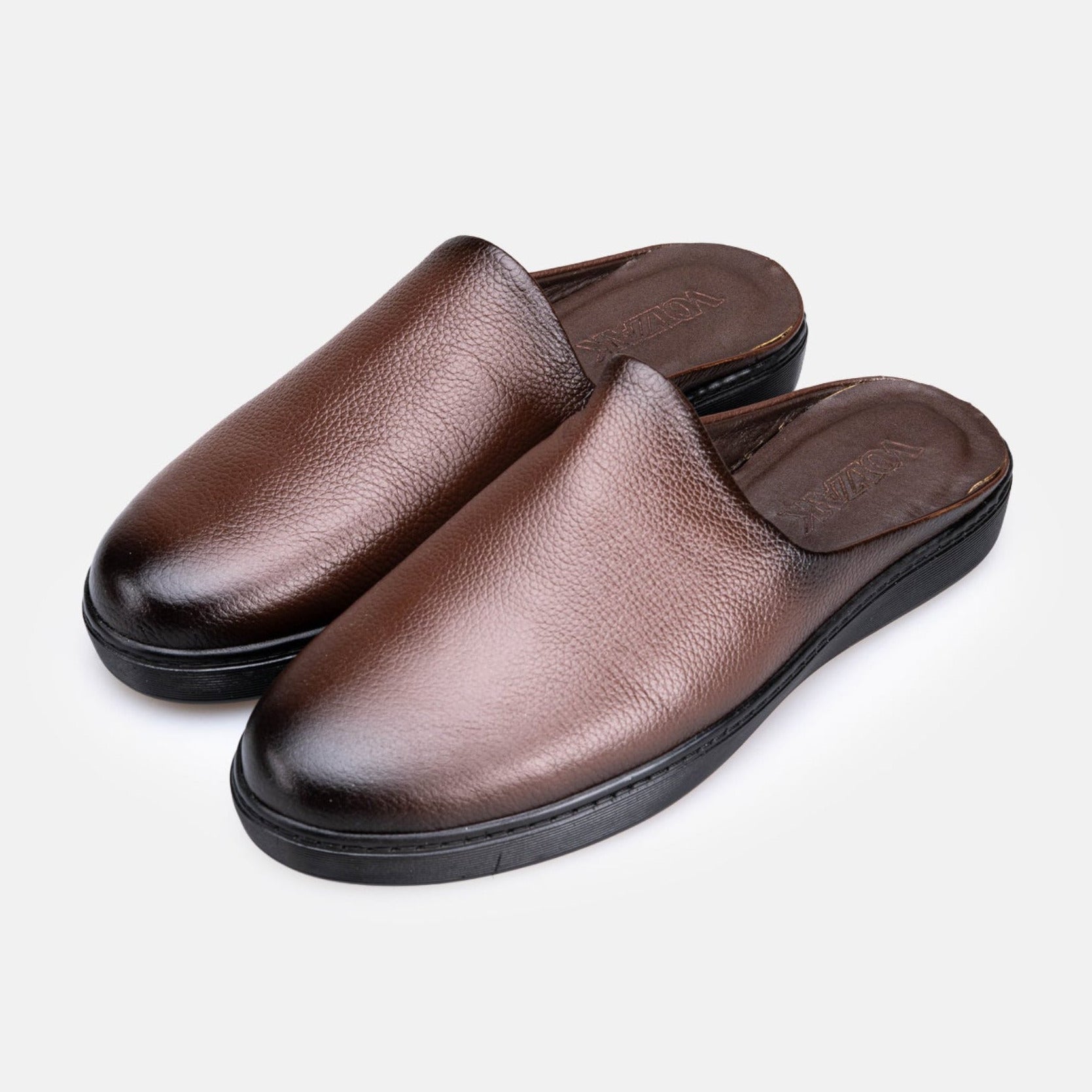 Volzak 5602 Mule en cuir Marron Grainé