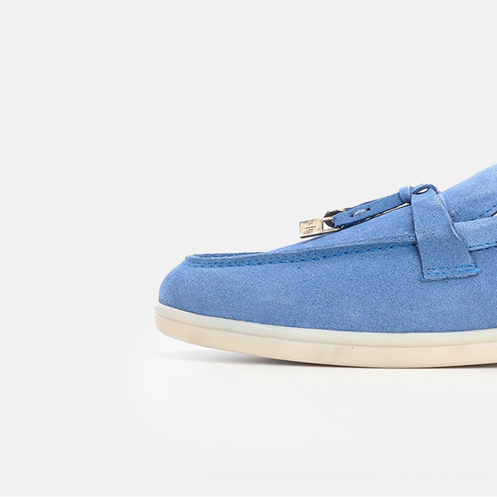 Volzak 32 mocassin en daim Bleu Bic