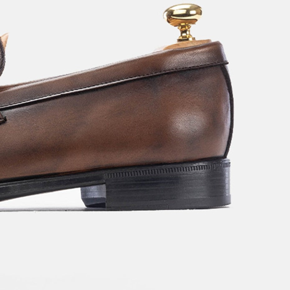 Volzak 5157 Mocassin penny en cuir Marron vintage