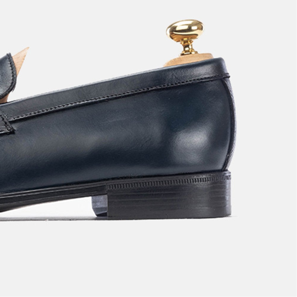 Volzak 5157 Mocassin penny en cuir Bleu