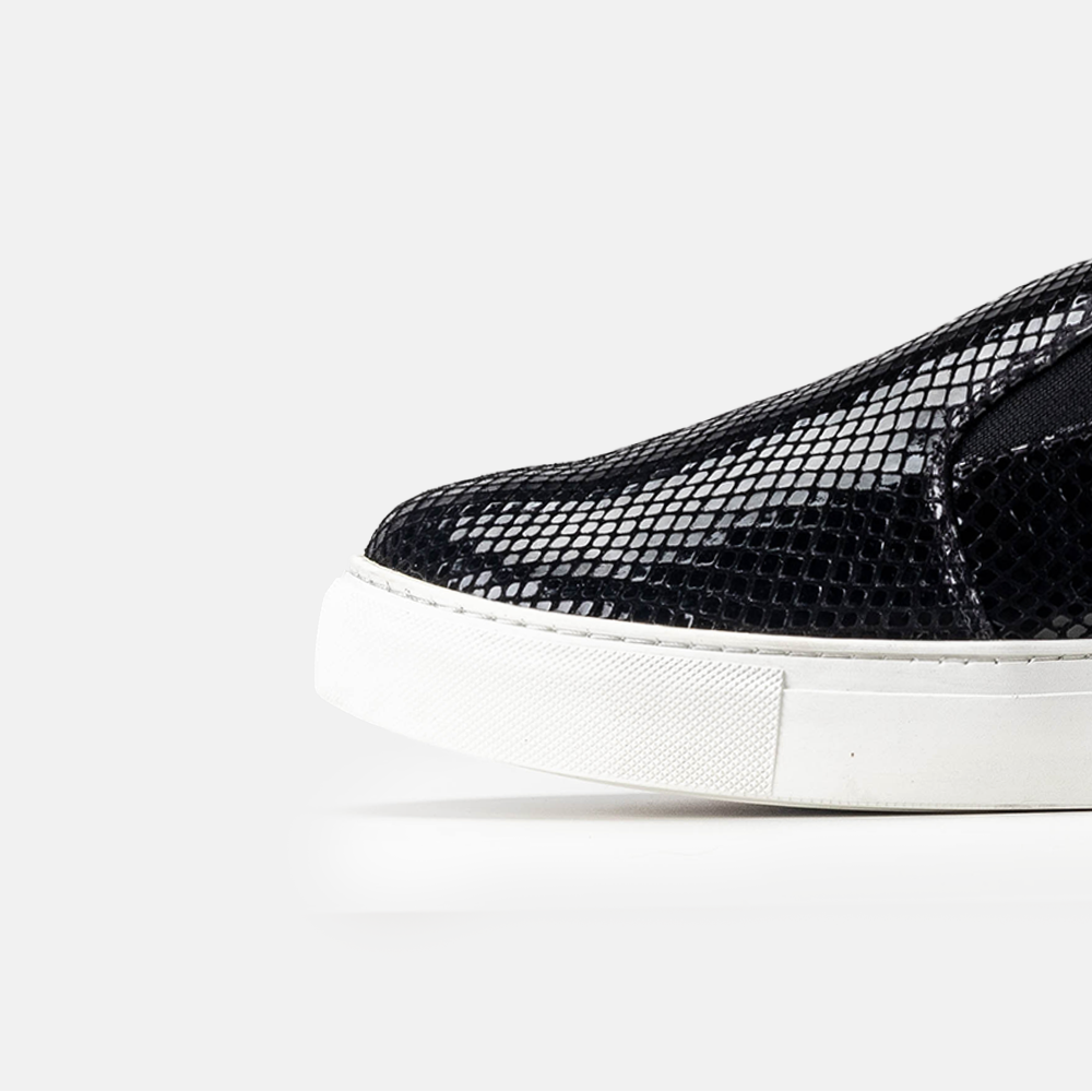 Volzak 072 Basket en cuir Noir Serpent