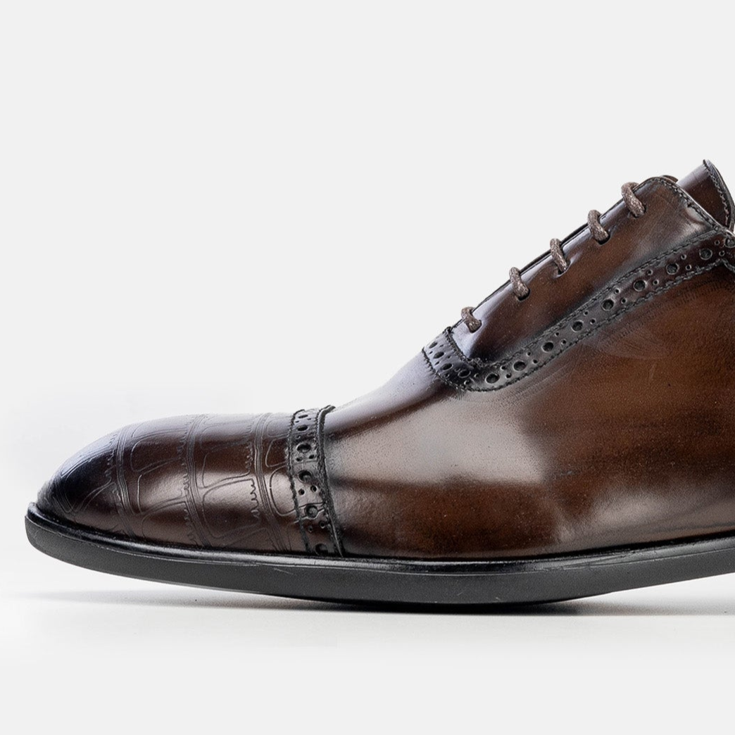 Volzak 5326 chaussure en cuir Démasquable Marron vintage