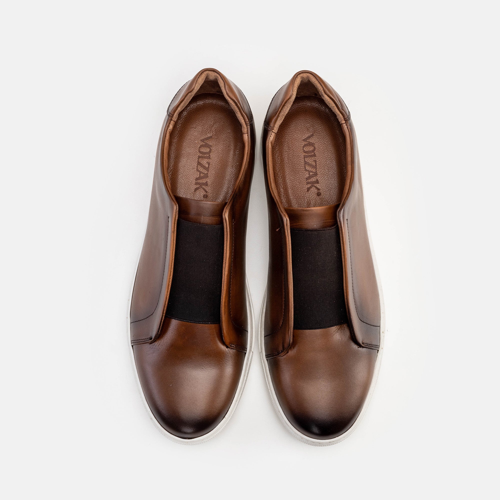 Volzak 5340 Vintage Brown Leather Sneakers