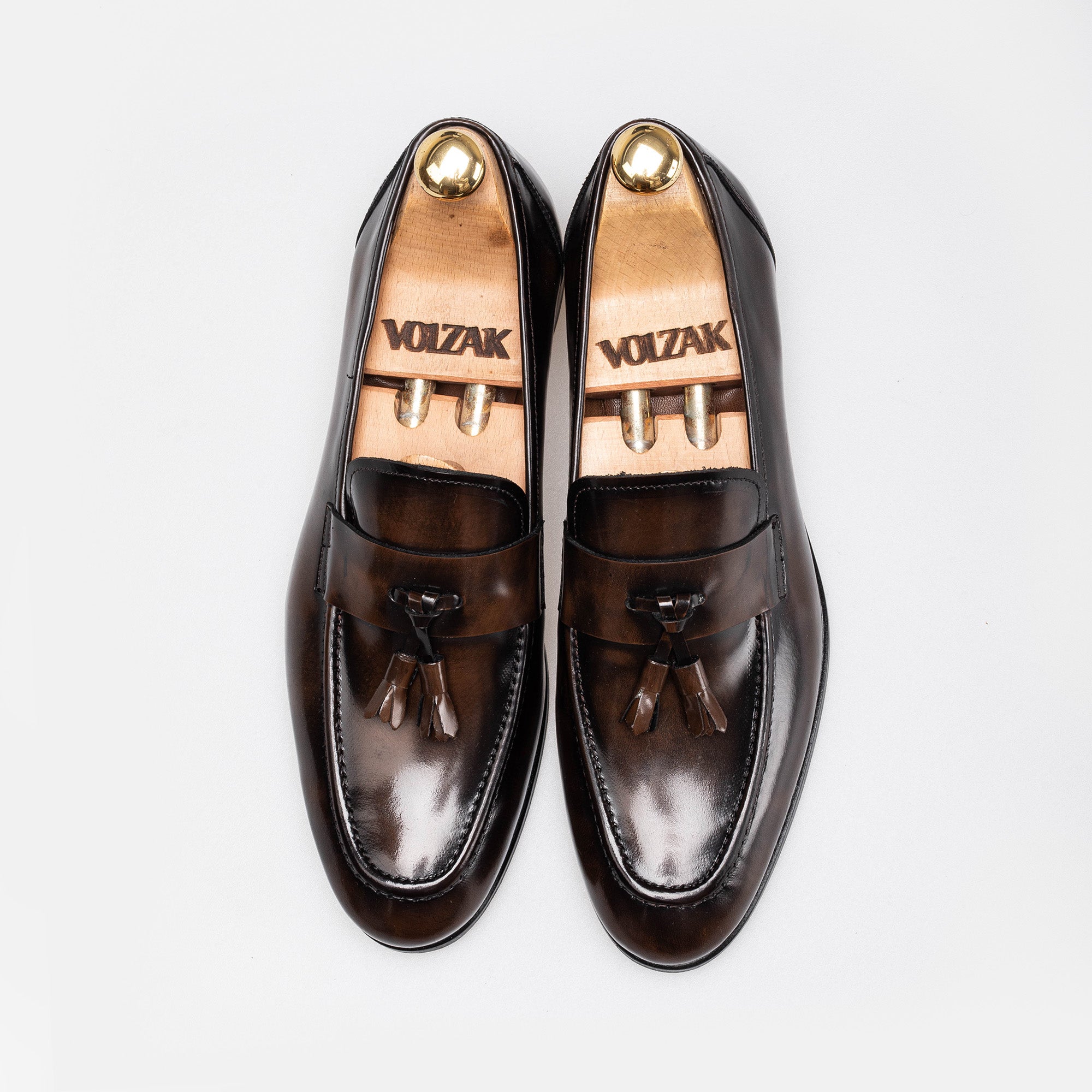 Volzak 5346 chaussure en cuir Démasquable Marron vintage