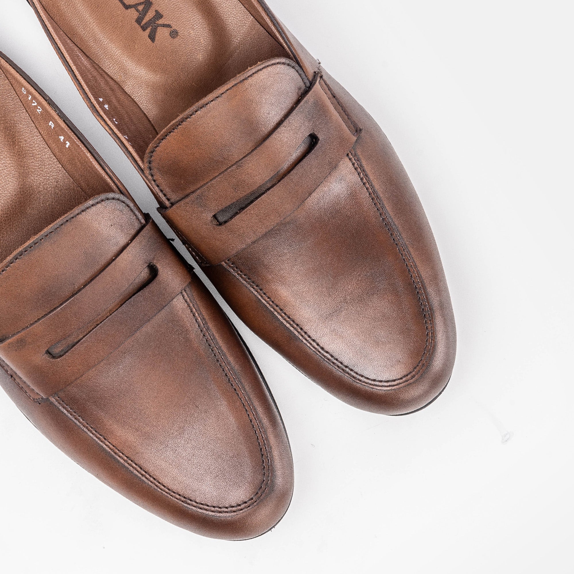 Volzak 5172 Mule en cuir marron vintage