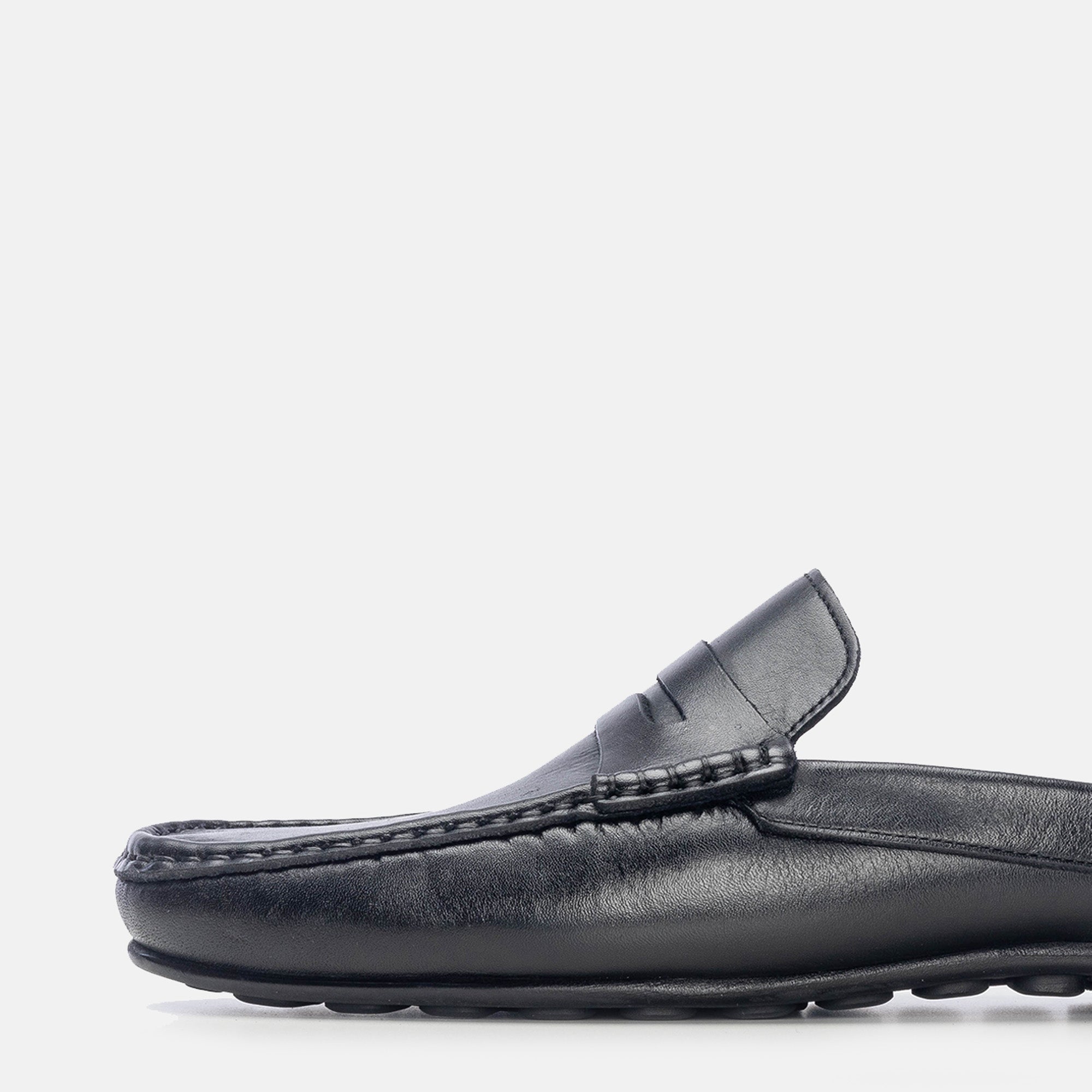 Volzak 5175 Mule en cuir noir