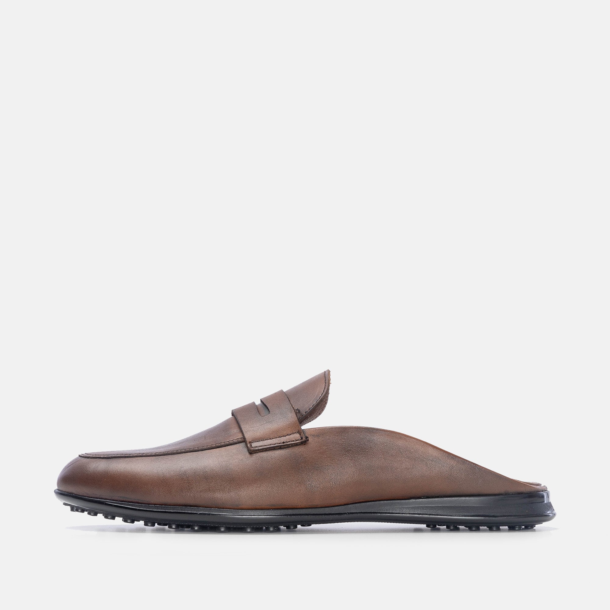 Volzak 5172 Mule en cuir marron vintage