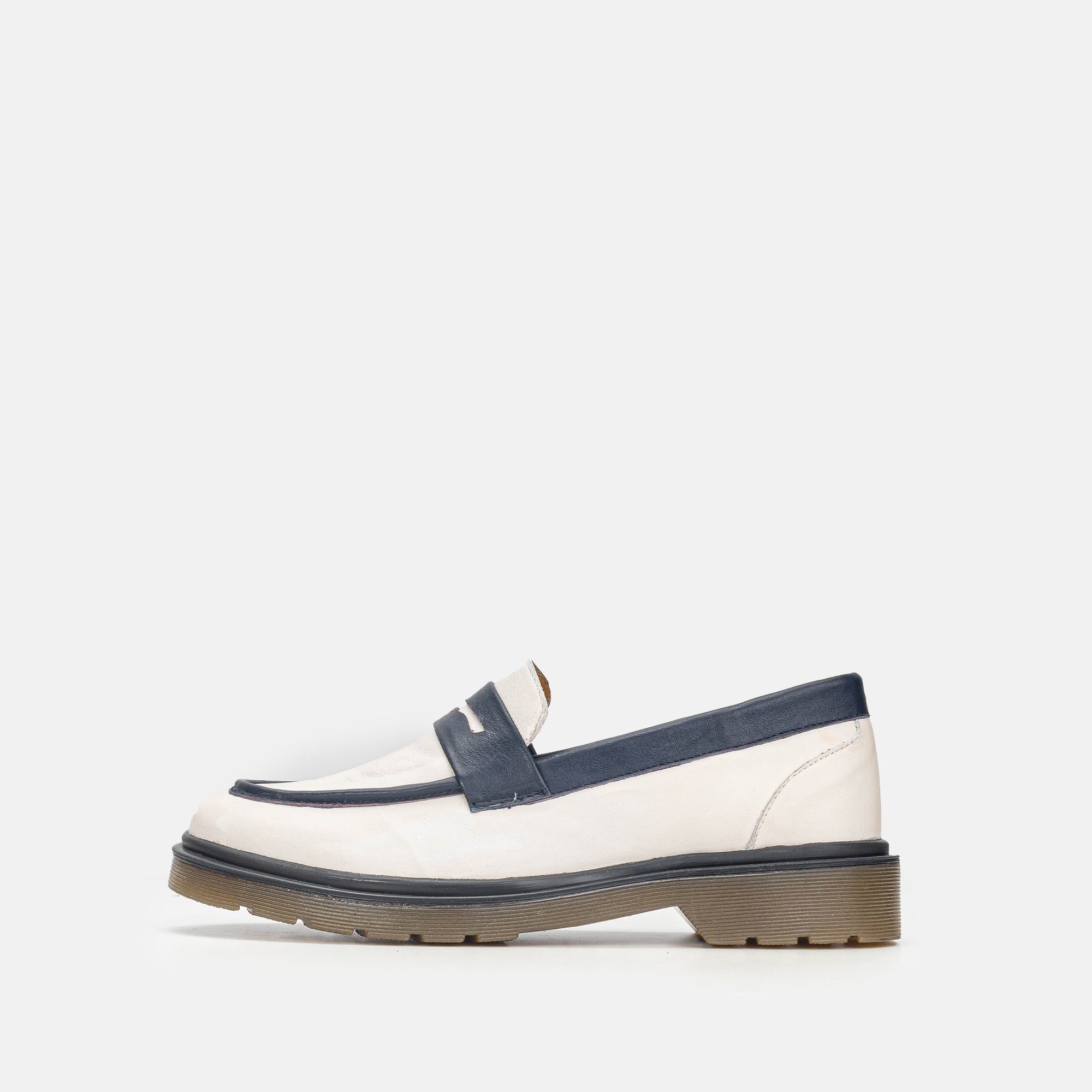 Volzak 422 Chaussure en cuir Beige Bleu