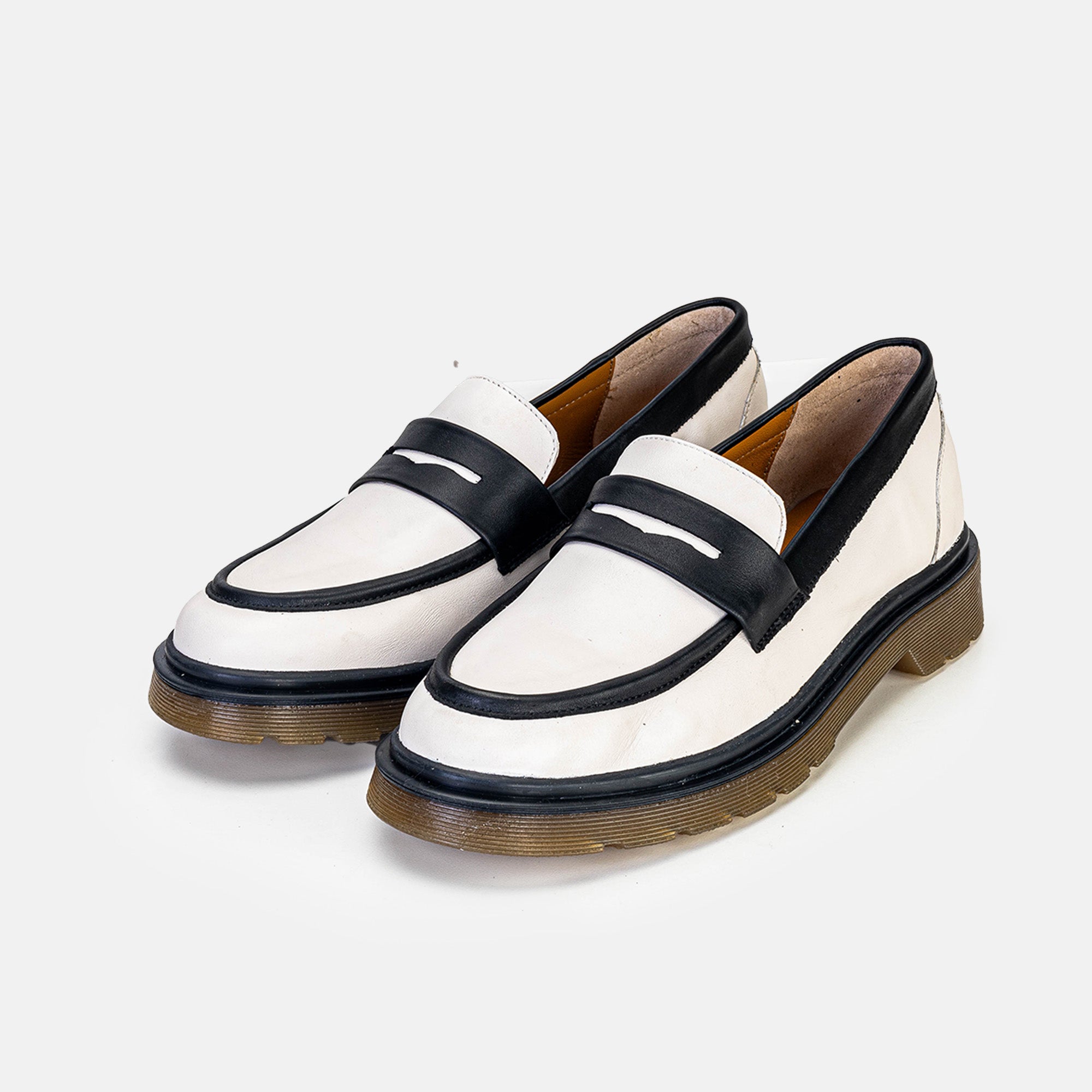 Volzak 422 Chaussure en cuir Blanc Noir