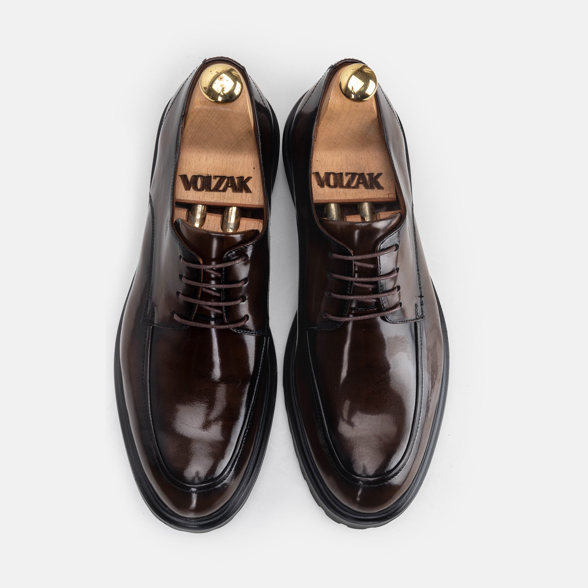 Volzak 5318 chaussure en cuir Démasquable Marron Vintage