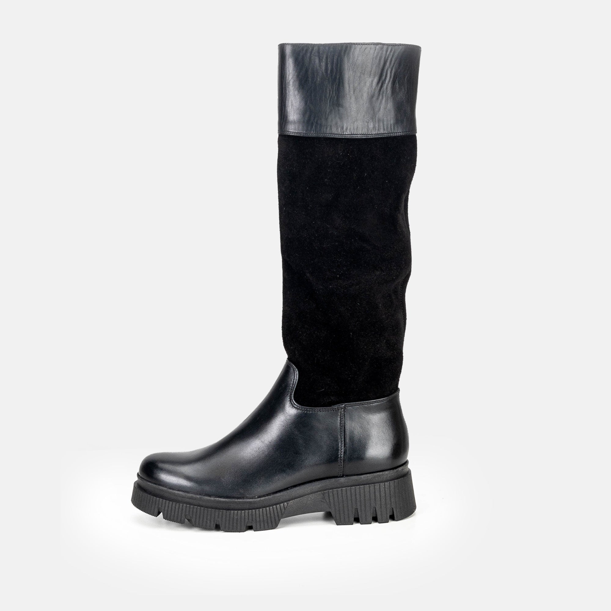 Volzak 0666 Botte genouillère en daim Noir