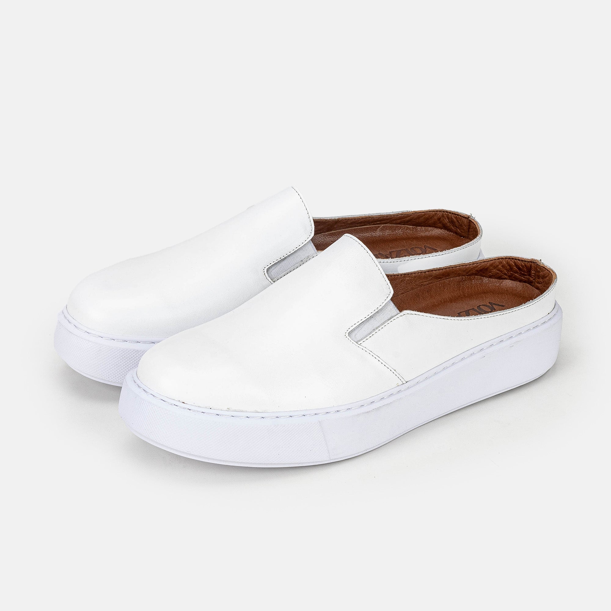 Volzak 5329 Mule en cuir Blanc