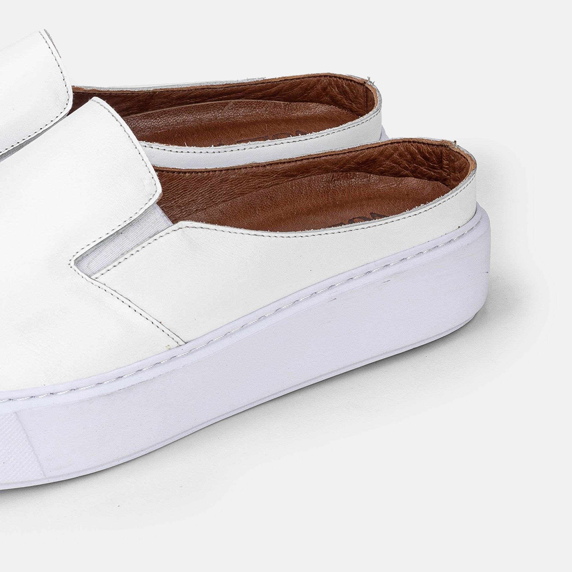 Volzak 5329 Mule en cuir Blanc