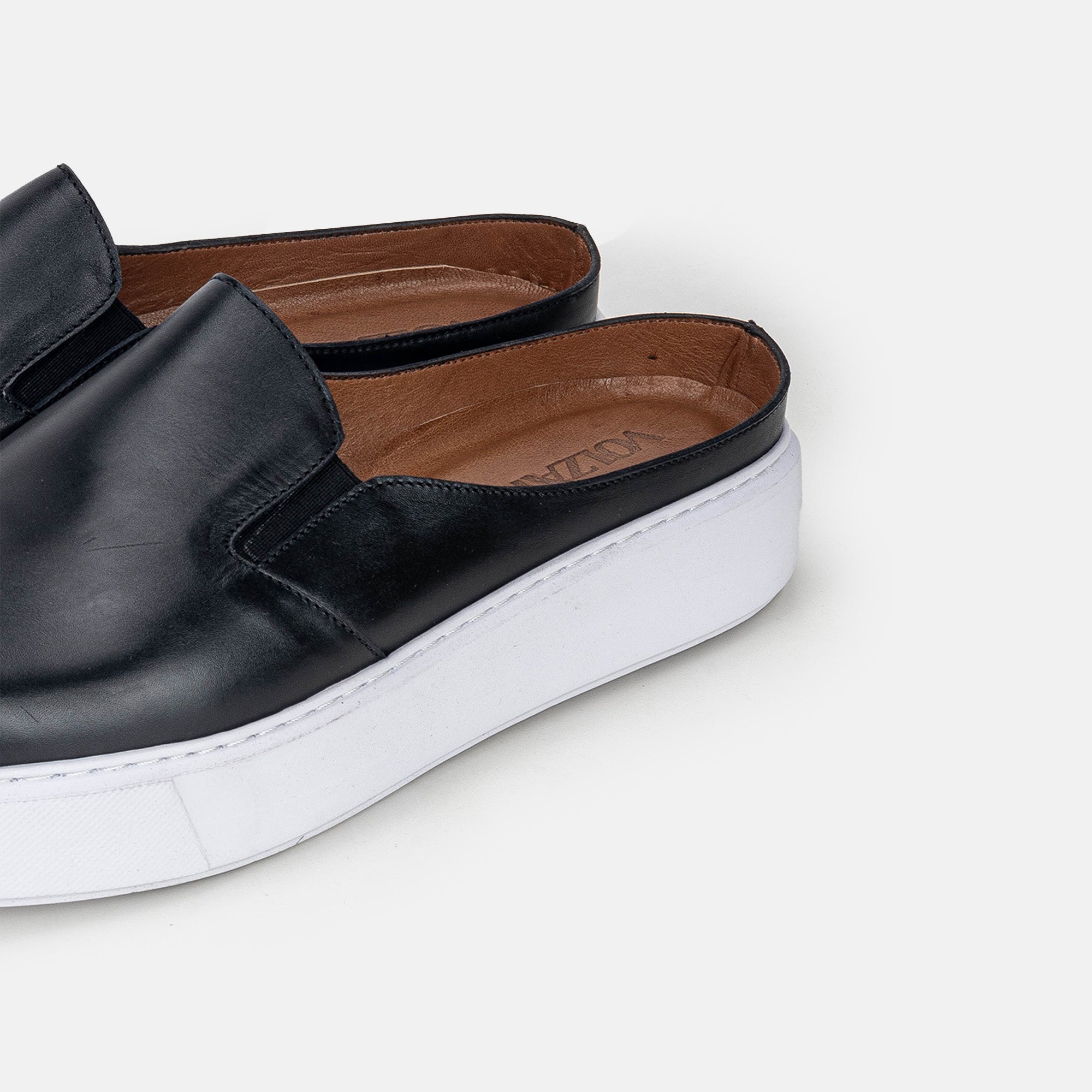 Volzak 5329 Black Leather Mule