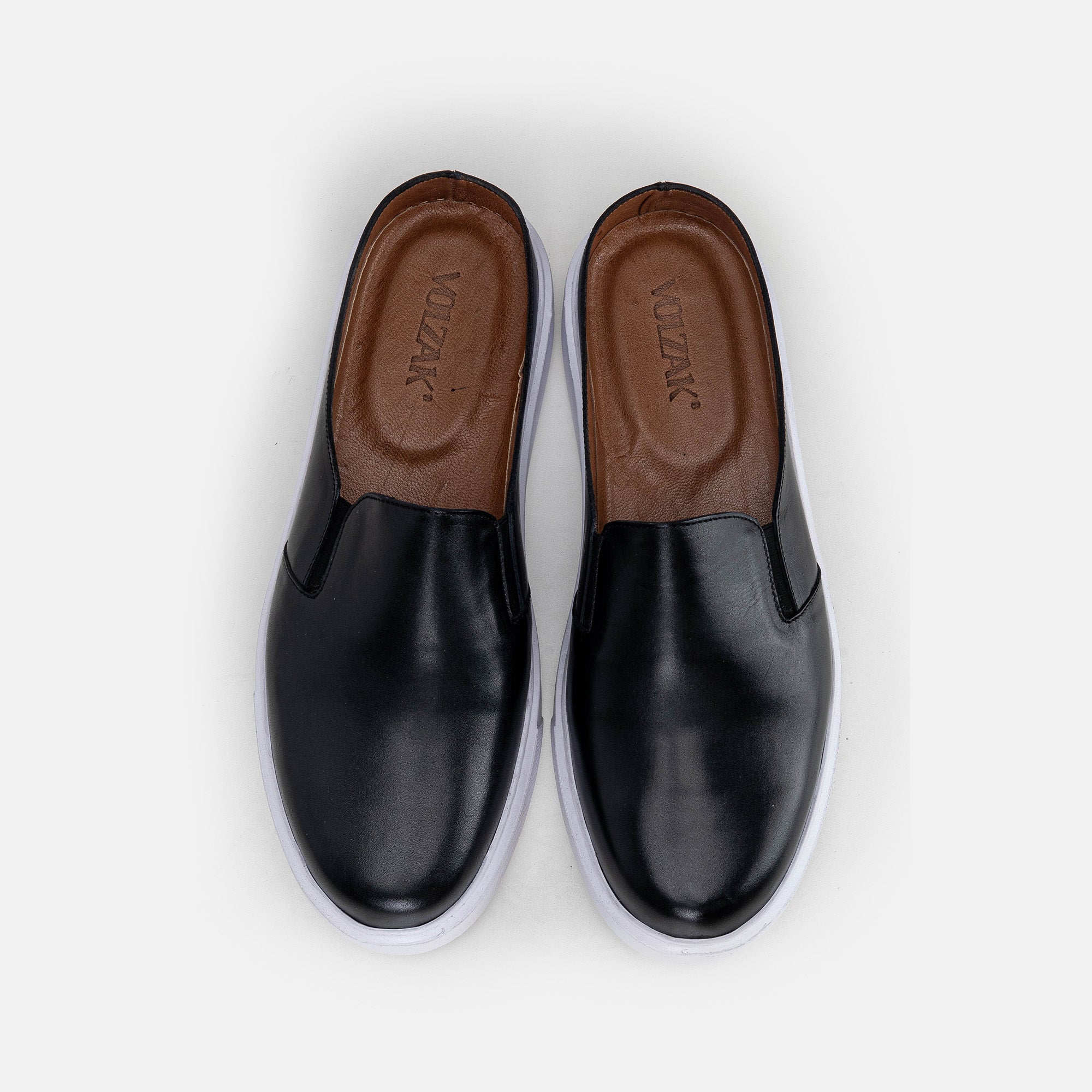 Volzak 5329 Black Leather Mule