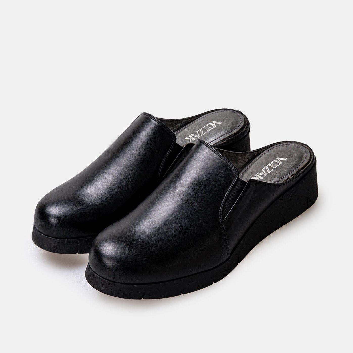 Volzak 06 Black Leather Clog